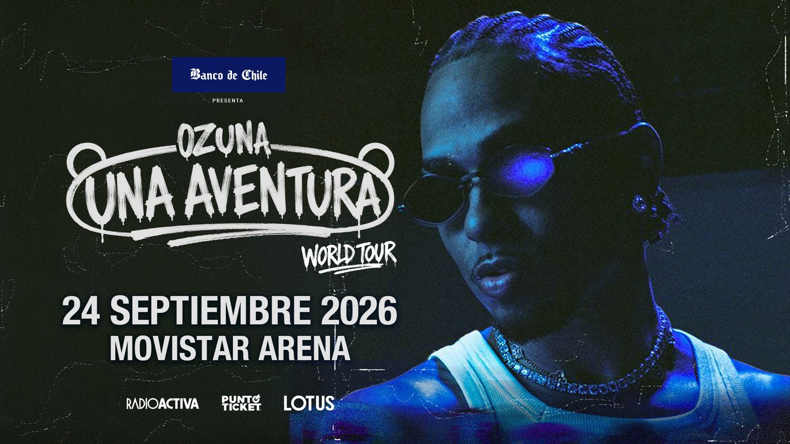 Ozuna vuelve a Chile para presentar todos sus éxitos en Movistar Arena en el marco de su gira Una aventura World Tour​